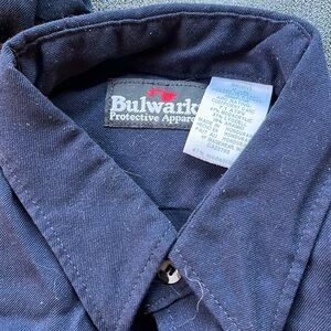 Bulwark fire resistant button-down. Medium. Navy blue. Pilling on shoulder.